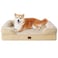 EHEYCIGA Orthopedic Dog Beds for Large Dogs Waterproof Memory Foam Large Dog Bed with Sides NonSlip Bottom and EggCrate Foam Pet Couch Bed with Washable Removable Cover Greige