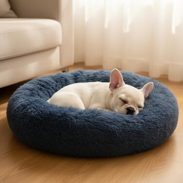 SUVAMJAM Comfort Donut Dog Bed UltraSoft Pet Bed with Neck Support 3 Sizes Machine Washable for SmallMediumLarge Dogs Cats Gray 24Lx24Wx8Th