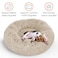 Petloox Donut Dog Bed Premium Comfort for Anxiety Relief Fluffy Calming Design with UltraPlush Support Cozy Round Dog Bed with Super Soft Circle Style Beige Small