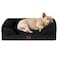EHEYCIGA Orthopedic Dog Bed for Medium Dogs Waterproof Memory Foam Medium Dog Beds with Sides NonSlip Bottom and EggCrate Foam Pet Couch Bed with Washable Removable Cover Black