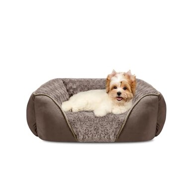 INVENHO Small Dog Bed Rectangle Washable Orthopedic Soft Calming Sleeping Durable Pet Cuddler with AntiSlip Bottom