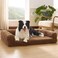 Bedsure ComfyFleece Orthopedic Dog Beds Large Sized Dog Waterproof Memory Foam Pet Bed with Sides NonSlip Bottom and EggCrate Foam Large Pet Couch Sofa with Washable Corduroy Cover Brown