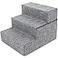 Best Pet Supplies NonSlip Foam Dog Stair Pet Ramp Balanced Indoor Step Support Foldable Stair Ash Gray Linen3Step