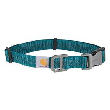 Carhartt Nylon Webbing Dog Collar Fully Adjustable WDurable Side Release Buckle and Reflective Stitching Shaded Spruce Large