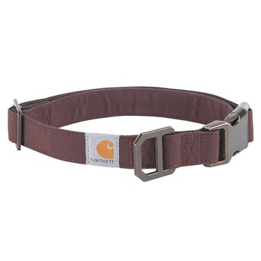 Carhartt Nylon Duck Dog Collar Fully Adjustable Durable 2Ply Cordura Nylon Canvas Collars for Dogs Deep Wine Medium