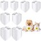 Xuniea 8 Pieces Sublimation Dog Bandanas Solid White DIY Pet Triangle Scarf Blank Dog Kerchief Bandanas Polyester Pet Scarf Apparel for Small to Large Puppy Bibs Kerchief