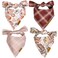 RemyRoo RemyRoo Fall Dog Bandanas 4 Pack Amber Set Premium Durable Polyester Fabric Patented Curved Design Adjustable Fit for Small Large and XL Dogs Trendy Patterns Dog Fall Bandanas Small