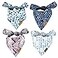 RemyRoo RemyRoo Dog Bandanas 4 Pack Classic Set Premium Durable Fabric Patented Shape Adjustable Fit Multiple Sizes Offered Small
