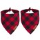 ADOGGYGO Christmas Dog Bandanas 2 Pack Premium Cotton Fabric Multiple Sizes Offered Red Plaid Bandanas for Large XLarge Dogs XLarge