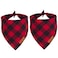 ADOGGYGO Christmas Dog Bandanas 2 Pack Premium Cotton Fabric Multiple Sizes Offered Red Plaid Bandanas for Large XLarge Dogs XLarge