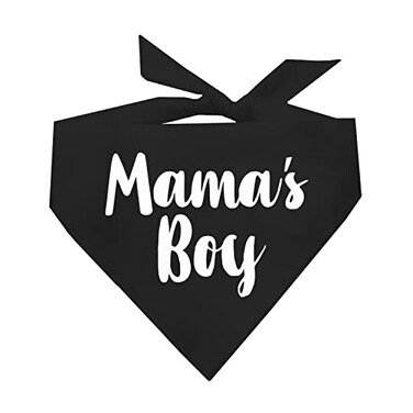 TeesTails Mamas Boy Dog Bandana 6 Black One Size