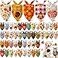Sanwuta 60 Pcs Fall Dog Bandanas Thanksgiving Dog Bandanas Bulk Adjustable Pet Bibs Triangle Scarf Holiday Costume for Small to Large Pet Turkey Pattern