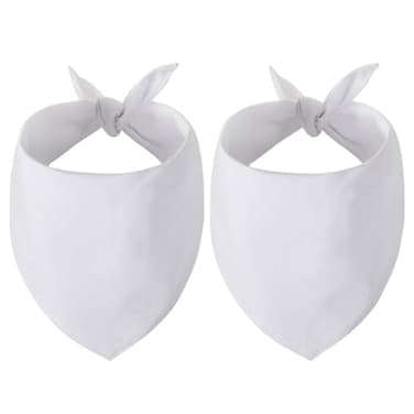 Gofshy Blank Dog Bandanas Large2PCS DIY Solid White Triangle Scarf Premium Cotton Handkerchief or Bib Personalized Design BirthdayParty Fun Idea Gift for XLargeLarge Pets