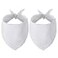 Gofshy Blank Dog Bandanas Small 2PCS DIY Solid White Triangle Scarf Premium Cotton Handkerchief or Bib Personalized Design BirthdayParty Fun Idea Gift for SXS Pets