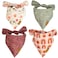 RemyRoo RemyRoo Extra Large Spring Dog Bandanas 4 Pack Rubi Set Premium Durable Adjustable Polyester Fabric Patented Shape Girl Floral Bandana