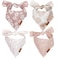 RemyRoo RemyRoo Dog Bandanas 4 Pack Shannon Set Premium Durable Fabric Unique Shape Adjustable Fit Multiple Sizes Offered Large Pink White Cream Tan Beige Blush Mauve
