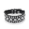 Haoyueer Rhinestones Dog Collars Flower Pattern Rhinestone Studded Leather Sparkly Crystal Diamonds Dazzling Sparkling Elegant Fancy PU Leather Dog Collar for Medium Large DogsBlackM