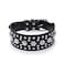 Haoyueer Rhinestones Dog Collars Flower Pattern Rhinestone Studded Leather Sparkly Crystal Diamonds Dazzling Sparkling Elegant Fancy PU Leather Dog Collar for Medium Large DogsBlackM