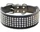 haoyueer Rhinestones Dog Collars 5 cm Width 5 Rows Full Sparkly Crystal Diamonds Dazzling Sparkling Elegant Fancy PU Leather Dog Collar for Medium Large DogsBlackM
