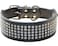 haoyueer Rhinestones Dog Collars 5 cm Width 5 Rows Full Sparkly Crystal Diamonds Dazzling Sparkling Elegant Fancy PU Leather Dog Collar for Medium Large DogsBlackM