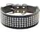 haoyueer Rhinestones Dog Collars 5 cm Width 5 Rows Full Sparkly Crystal Diamonds Dazzling Sparkling Elegant Fancy PU Leather Dog Collar for Medium Large DogsBlackM