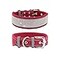 haoyueer Rhinestone Dog Collar Dazzling Sparkling Soft Suede Reflective Large Dog Collar Crystal Diamond Collar for Medium Large Dogs S1215 Red