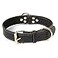 DAIHAQIKO Leather Dog Collar Heavy Duty Wide for Medium Large Dogs Single Stitch Black