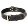 DAIHAQIKO Leather Dog Collar Heavy Duty Wide for Medium Large Dogs Single Stitch Black