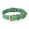 DAIHAQIKO Leather Dog Collar Heavy Duty Wide Genuine for Medium Large Dogs Dual Stitch Green