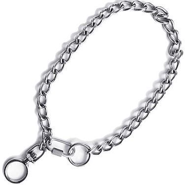 AncBace Dog Collar Metal Chain Stainless Steel Collar Adjustable with Buckle Show Slip Collars Strong for Medium Large Dogs Pet Gift
