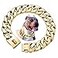 txprodogchains 32MM Thick Cuban Link Metal Dog Collar with Buckle Solid Stainless Steel Gold for Large Dogs