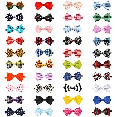 Segarty Bow Ties for Dogs Bulk 40pcs Cat Dog Bowties with Adjustable Collar for Medium Small Dogs Grooming Shop Accessory Gift