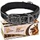 ADITYNA Heavy Duty Dog Collar for ExtraLarge Dogs Reflective Black XL Collar with Handle for Training and Walking Wide Thick Tactical Soft Neoprene Padded