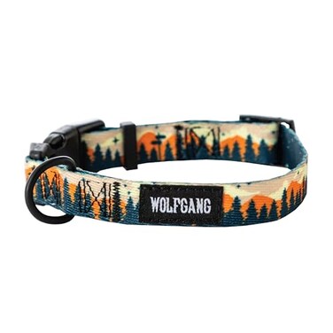 Wolfgang ManBeast Wolfgang Heavy Duty Adjustable Dog Collar with Quick Release Nylon Buckle for Walking Training Overland Print Small