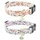 XPangle 2 PCS Cotton Dog Collar Soft Cute Flower 3 Sizes Soft Nylon Puppy Collar Adjustable for Girl Female Small Medium Large Dogs M1318in Flower1