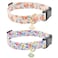 XPangle 2 PCS Cotton Dog Collar Soft Cute Flower 3 Sizes Soft Nylon Puppy Collar Adjustable for Girl Female Small Medium Large Dogs M1318in Flower1