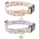 XPangle 2 PCS Cotton Dog Collar Soft Cute Flower 3 Sizes Soft Nylon Puppy Collar Adjustable for Girl Female Small Medium Large Dogs M1318in Flower1