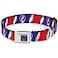 Buckle-Down BuckleDown DCWGD019L Seatbelt Dog Collar Large Steal Your Face wLightning Bolt Repeat RedWhiteBlue