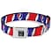Buckle-Down BuckleDown DCWGD019L Seatbelt Dog Collar Large Steal Your Face wLightning Bolt Repeat RedWhiteBlue