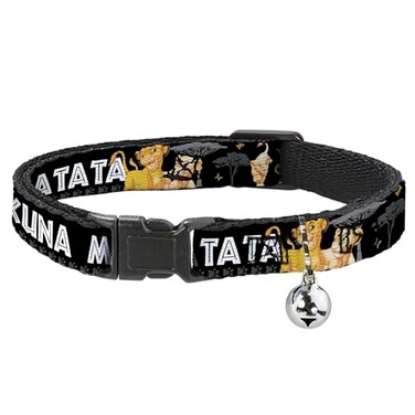 Buckle-Down BuckleDown Cat Collar Breakaway Lion King Simba Nala Hakuna Matata Multicolor 12 Wide Fits 812 Neck Medium BACWDY046NM