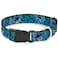 Buckle-Down BuckleDown Plastic Clip Collar Stitch ExpressionsHibiscus Collage GreenBlue Fade 1 Wide Fits 1117 Neck Medium
