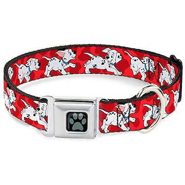 Buckle-Down BuckleDown Seatbelt Buckle Dog Collar Dalmatians RunningPaws RedsWhiteBlack 15 Wide Fits 1623 Neck Medium