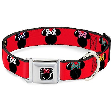 Buckle-Down BuckleDown Seatbelt Buckle Dog Collar Minnie Mouse Silhouette RedBlackPolka Dot 1 Wide Fits 1117 Neck Medium