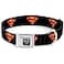 Buckle-Down BuckleDown Seatbelt Buckle Dog Collar Superman Shield Black 15 Wide Fits 1832 Neck Large