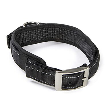 Sherpa Dog Collar Builtin Quick Grab Handle Padded Black Large