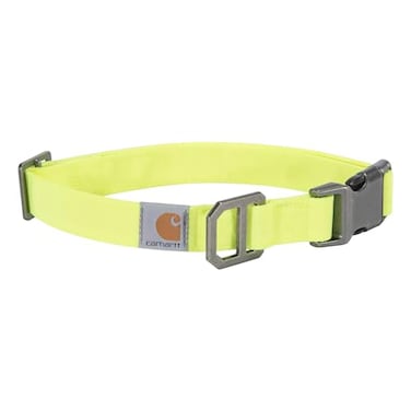 Carhartt Nylon Duck Dog Collar Fully Adjustable Durable 2Ply Cordura Nylon Canvas Collars for Dogs Brite Lime Medium
