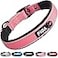 Fida Heavy Duty Dog Collar Ultra Comfortable Soft Neoprene Padded Adjustable Reflective Nylon Pet Collar with Durable Metal Belt Buckle for Medium Breeds M Pink