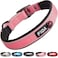 Fida Heavy Duty Dog Collar Ultra Comfortable Soft Neoprene Padded Adjustable Reflective Nylon Pet Collar with Durable Metal Belt Buckle for Medium Breeds M Pink