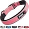 Fida Heavy Duty Dog Collar Ultra Comfortable Soft Neoprene Padded Adjustable Reflective Nylon Pet Collar with Durable Metal Belt Buckle for Medium Breeds M Pink