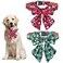 ADOGGYGO 2 Pack Christmas Dog Collar with Bow Tie Classic Plaid Red Green Dog Collars with Removable Bowtie Christmas Collars for Large Dogs Pets Large